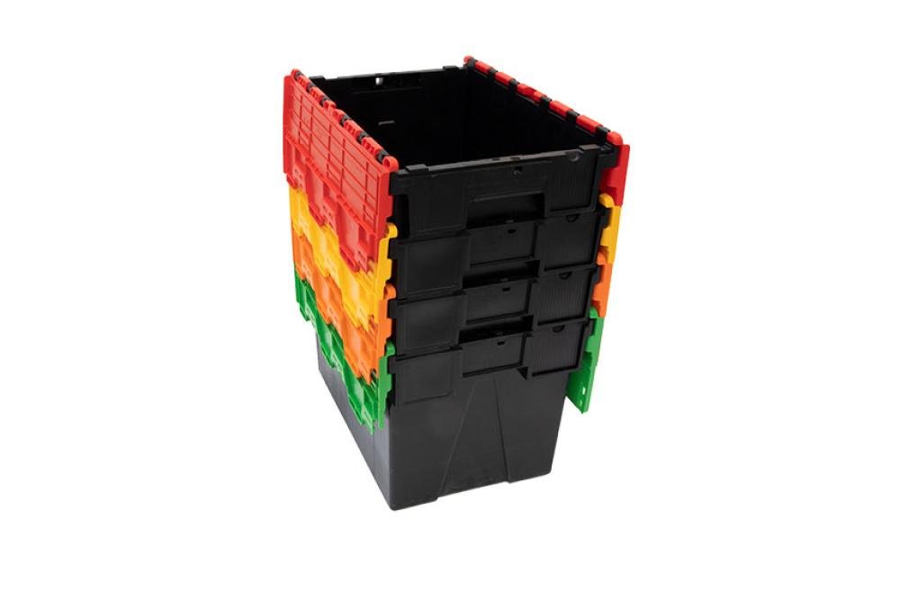 DPT-6315-040 | DISTRIBUTIEBAK ERGO - 600X400X310MM ZWARTE BODY + GEKLEURD DEKSEL - RECYCLED