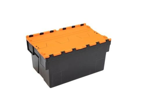 DPT-6315-072 | DISTRIBUTIEBAK ERGO - 600X400X310MM ZWARTE BODY + GEKLEURD DEKSEL - RECYCLED