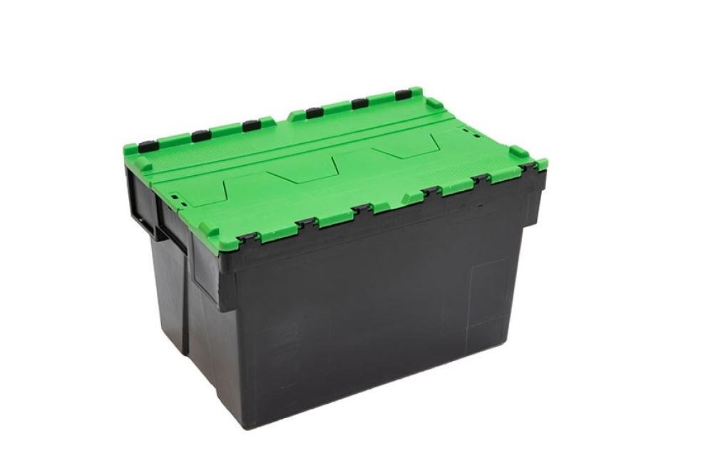 DPT-6365-040 | DISTRIBUTIEBAK ERGO - 600X400X365MM ZWARTE BODY + GEKLEURD DEKSEL - RECYCLED