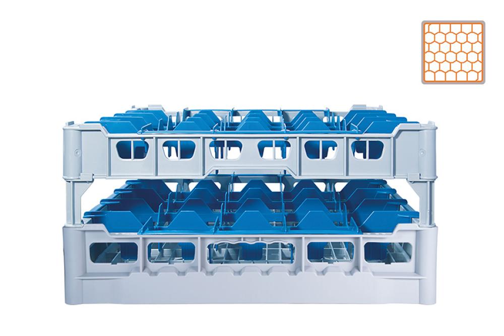 DWF-5185-072 | GLAZENKORF - 30 VAKKEN -  GLAS H:185MM Ø81MM