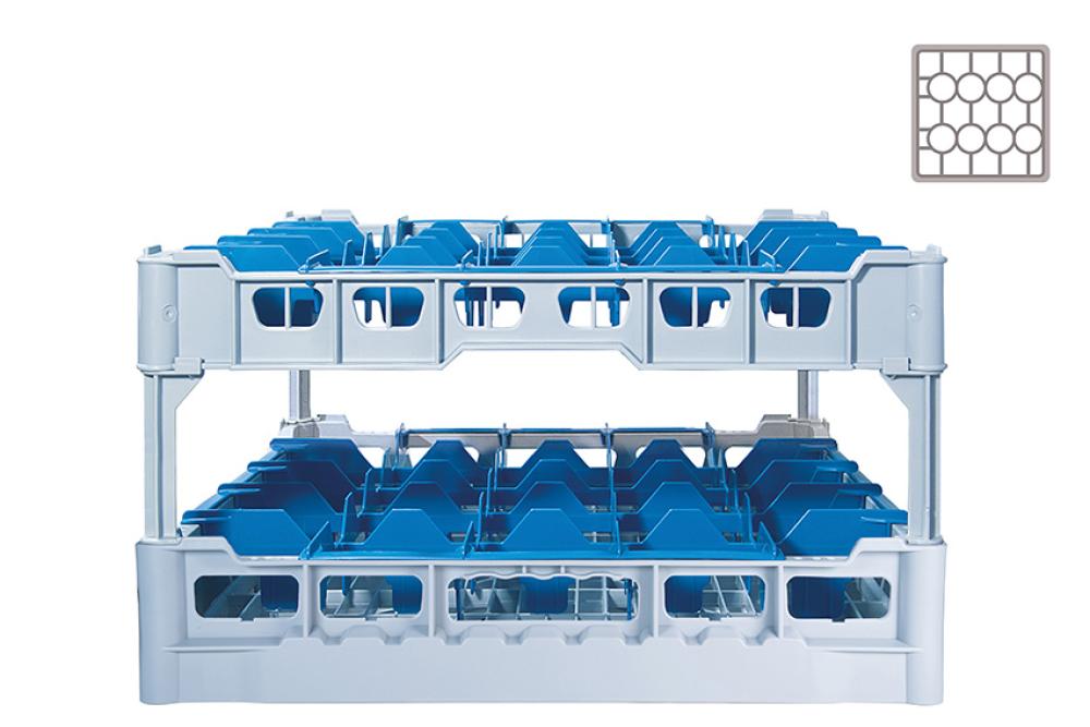 DWF-5245-050 | GLAZENKORF - 20 VAKKEN -  GLAS H:245MM Ø99MM