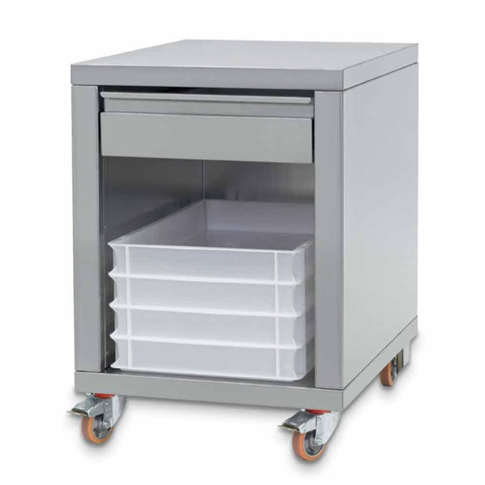 SDP/PF | Support en inox + tiroir, sur roues, pour formeuses