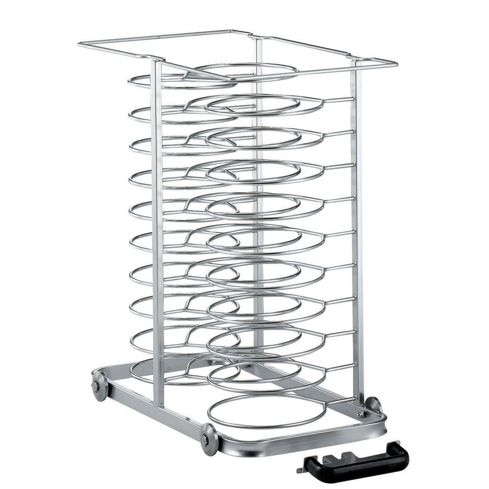 AC/A10-2385-X | Uittrekbare lader met wielen, voor 23 borden (ø 300 mm) voor oven 10x GN 1/1 (ruimte 85 mm)