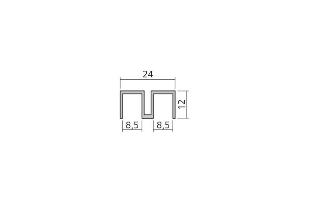16419.0001.10 | PROFIL DE PATIN EN ALUMINIUM NON PERCE FINITION : E6/EV1