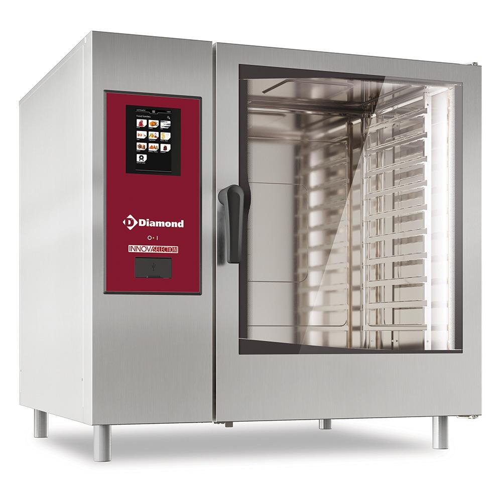 SBET/XC-12-230V/3- | Four électrique "TOUCH" vapeur boiler/ convection 10x GN2/1+ Cleaning