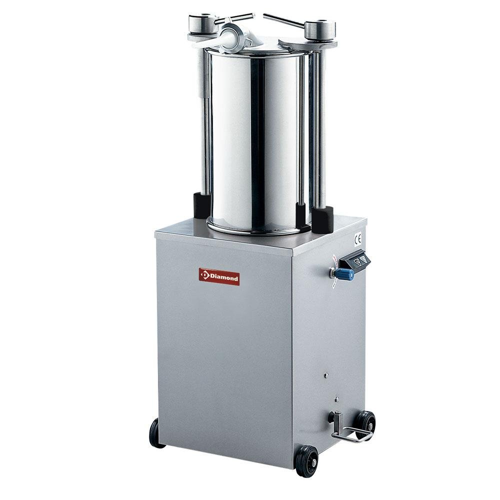 BSH-25B | Hydraulische verticale worstenvuller in R.V.S., 25 liter, op wielen