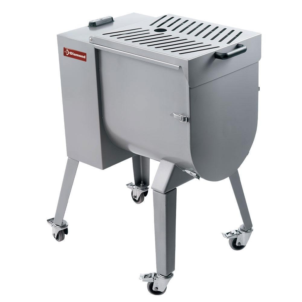MCR-50P/NS | Mélangeur à viande en inox 50 kg, piètement sur roues