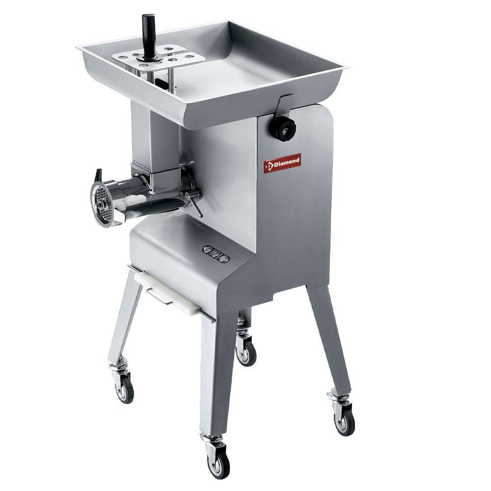 TMGD-32/CA | Hakmolen in R.V.S. N° 32, Ø 6  mm, 600 kg/h, onderstel op wielen