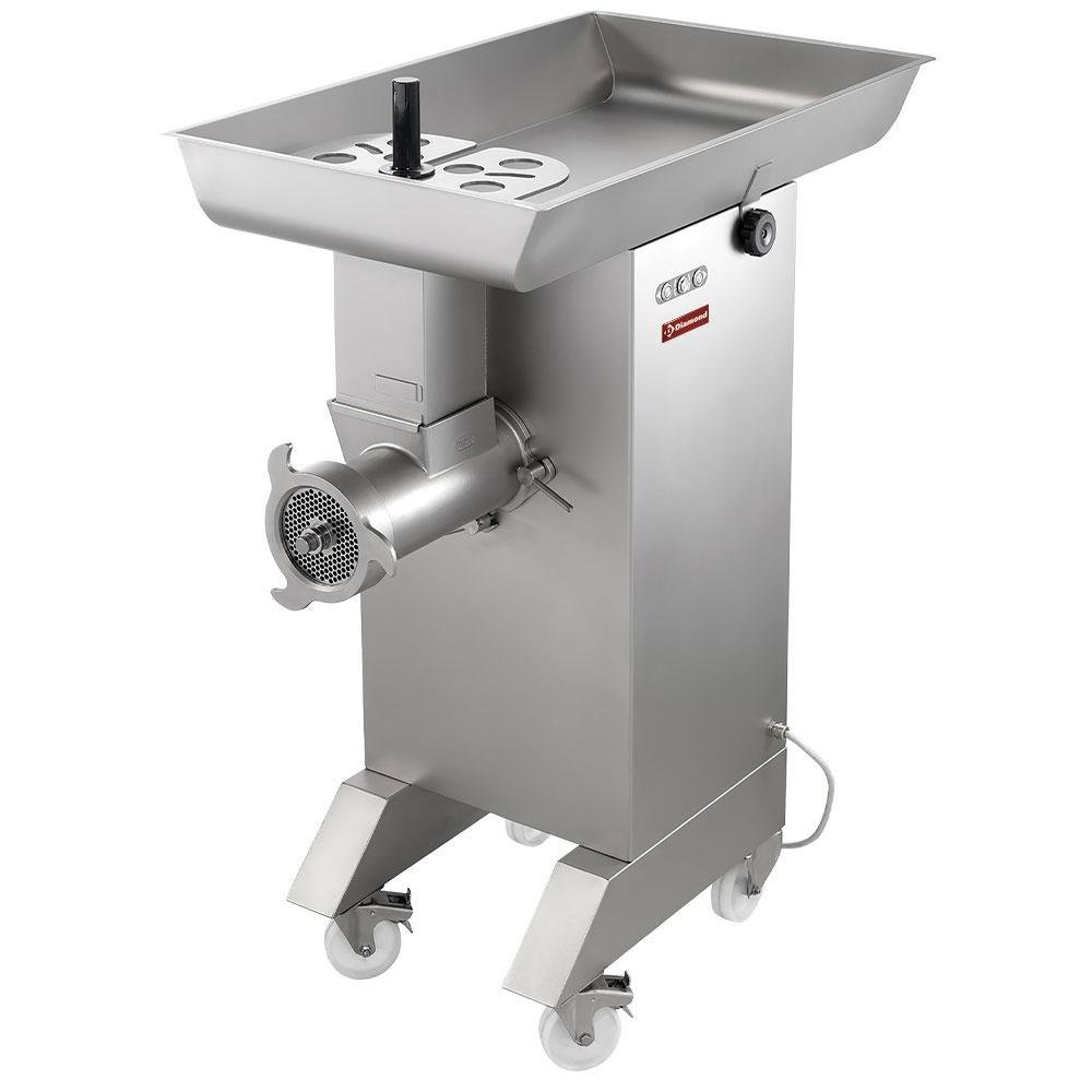 TTGD-42/DC-N | Hakmolen in R.V.S. N° 42, Ø 4.5 mm, 800/1000 kg/h, op wielen