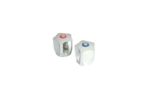 LKE-9552-000 | 1 PAAR EURO-DESIGN KNOPPEN (KOUD+WARM) KUNSTSTOF VERCHROOMD