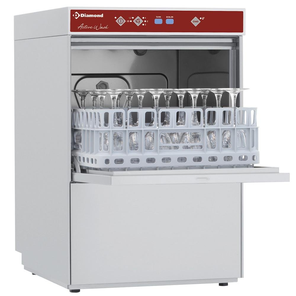 D281/6B | Glazenwasser vierkante mand 400x400mm + anti-vervuiling voorziening type AB (Break Tank)