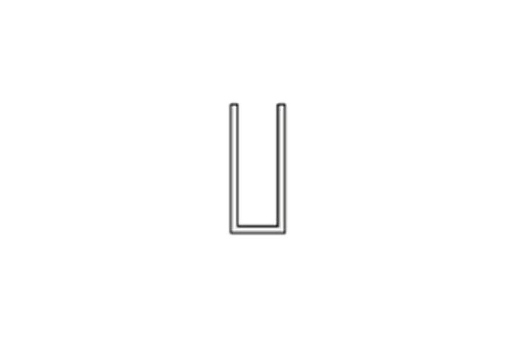 12285.99 | U PROFIEL - PVC - VOOR 8MM GLAS 3MTR/LNG