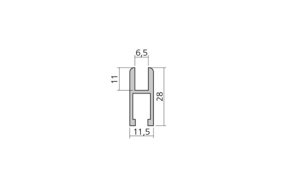 16419.10 | PROFIL DE PATIN EN ALUMINIUM FINITION : E6/EV1