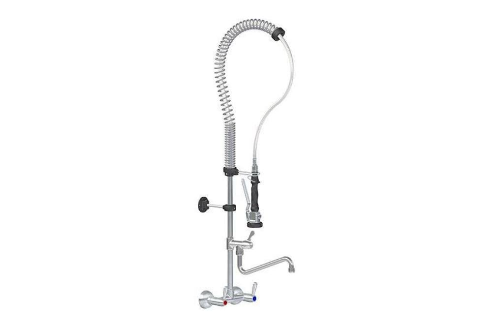 LKF-2441-000 | DUBBELGATS VOORSPOELDOUCHE MUURMODEL INCL. KWARTSLAG TUSSENKRAAN