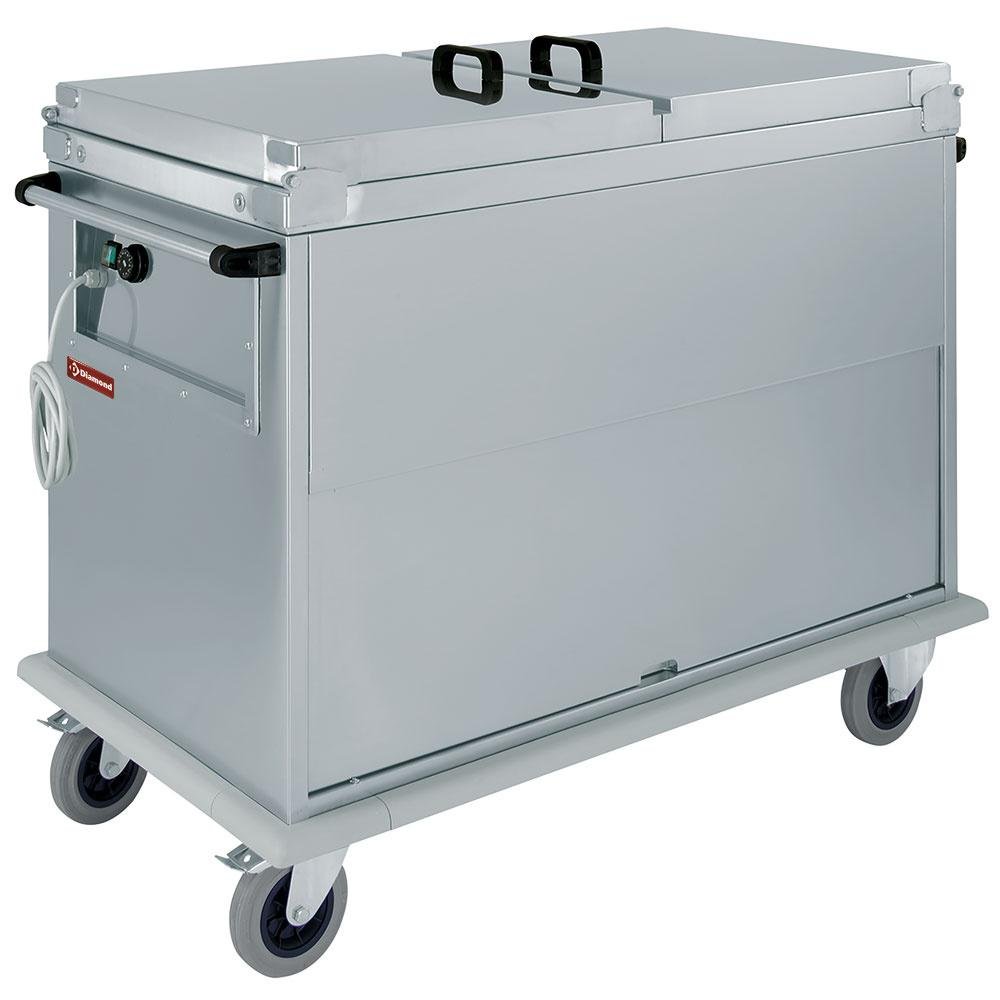 CTBM/2C-T | Bain-marie-wagen 2x GN 1/1, met deksels, kast met draaideur