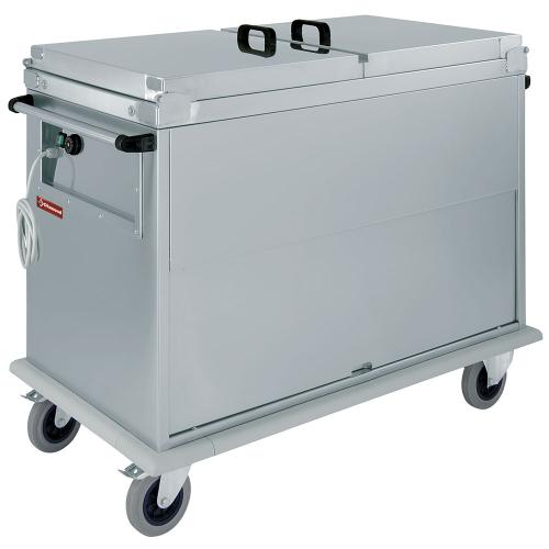 CTBM/3C-T | Chariot bain-marie 3x GN 1/1, avec couvercles, armoire porte basculante