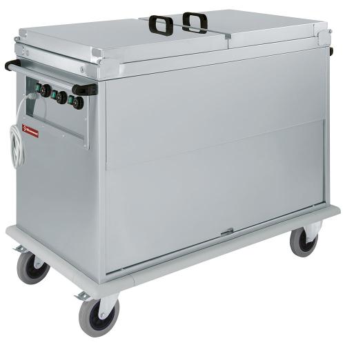CTBM/3C-TD | Chariot bain marie 3x GN 1/1, 3 T°c, couvercles, armoire porte basculante