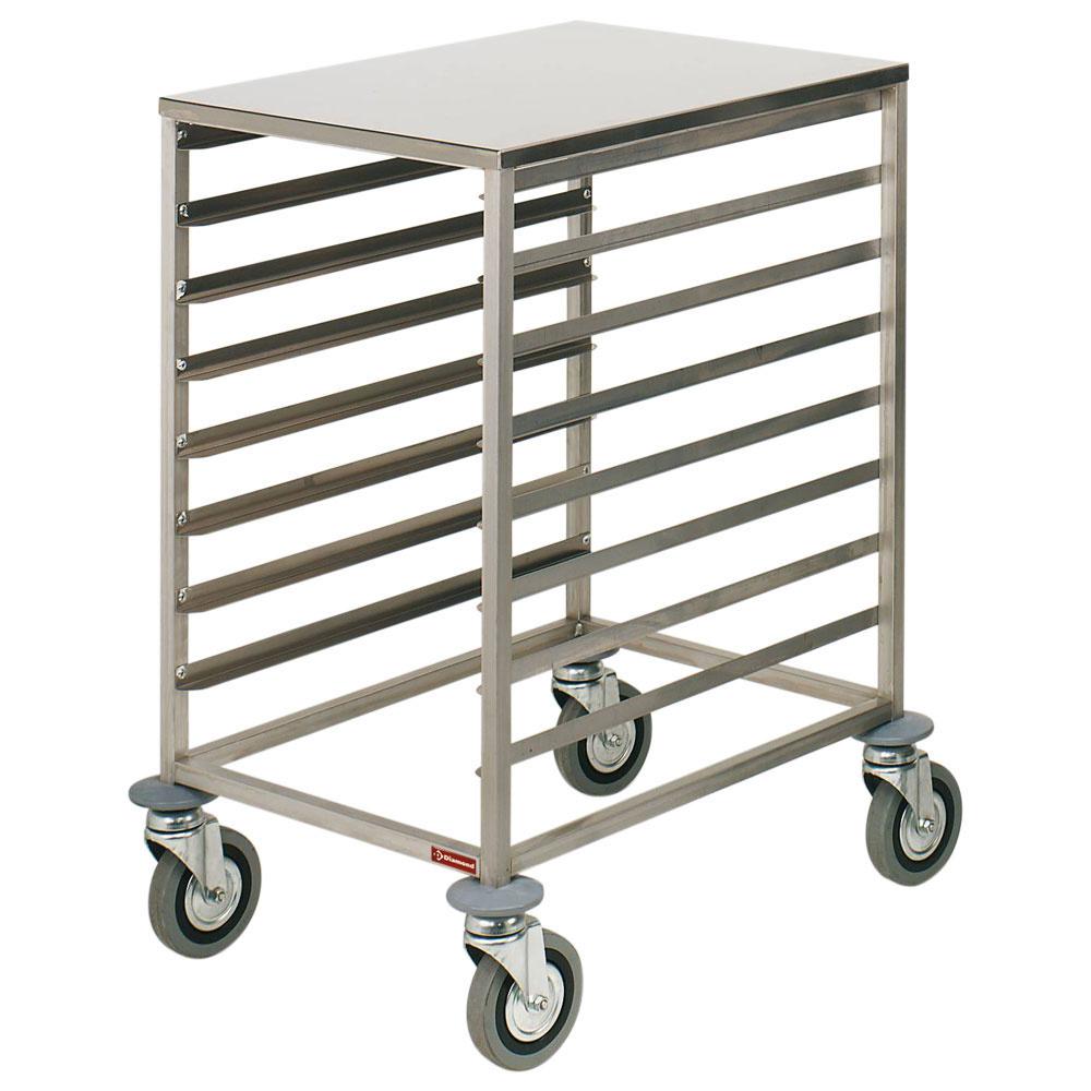 EPZ/8X | Échelle à platines inox, 8x 600x400 mm, espace 75 mm, tablette supérieure inox