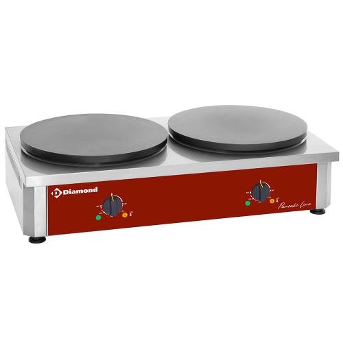 BRET/2E-R | Crêpière double haut rendement, électrique, Ø 400 "émaillée"