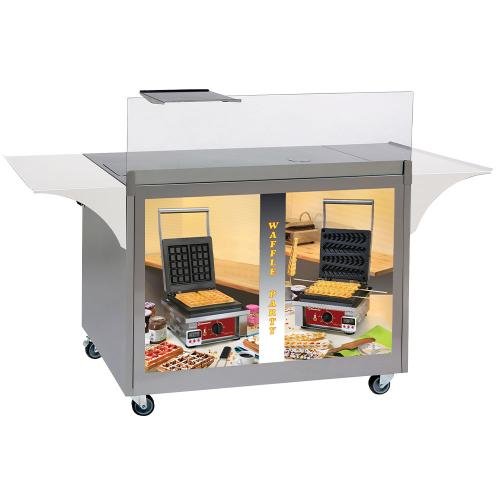 GE-MRX | Meuble à gaufres en inox, sur roulettes