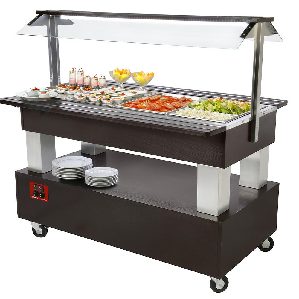 BSB/4N-B1-R2 | Buffet - Salad bar réfrigéré, 4x GN 1/1-150 (bois Wengé)