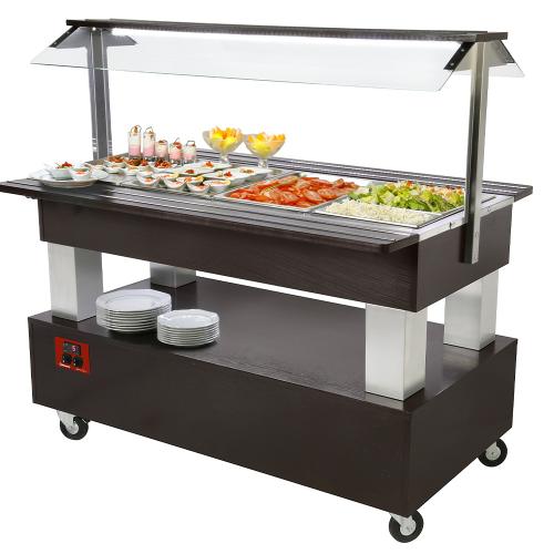 BSB/4N-B1-R2 | Buffet - Salad bar, gekoeld, 4x GN 1/1-150 (Wengé hout)