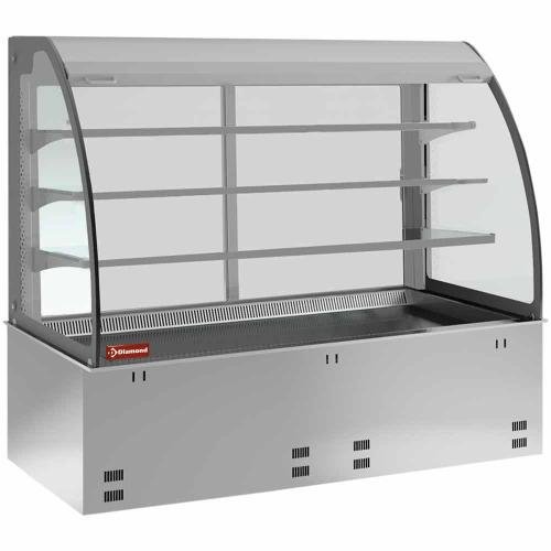 DPA/RVF308-S | Kuipelement en gesloten uitstalvitrine 3 niveau's, gekoeld, geventileerd, 2x GN 1/1 (zonder waterdicht eenheid)