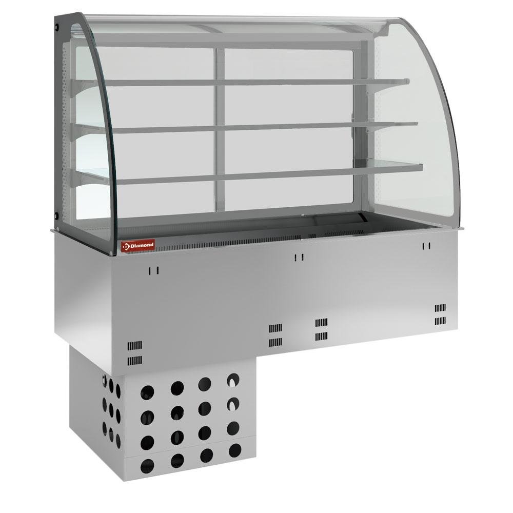 DPA/RVF318-R2 | Elément cuve et vitrine sur 3 niveaux fermée, réfrigérées, ventilées, 5x GN 1/1