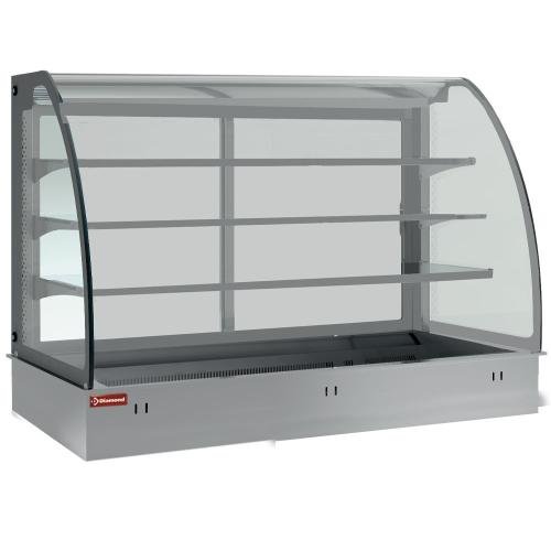 DPA/TVA318-S | Elément top et vitrine sur 3 niveaux ouverte (avec rideau), réfrigérés, ventilés, 5x GN 1/1 (sans unité hermétique)
