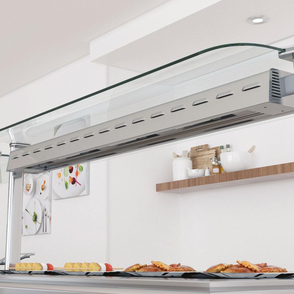 IN/VC08 | Vitre centrale "courbée" de chaque côté, 2x GN 1/1