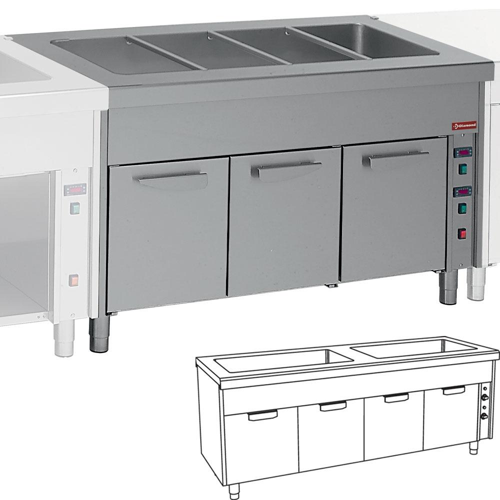S80/BC23/2 | Elément bain-marie sur armoire chauffante 2x 3 GN 1/1