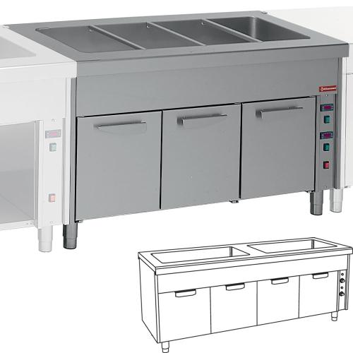 S80/BC23/2 | Elément bain-marie sur armoire chauffante 2x 3 GN 1/1