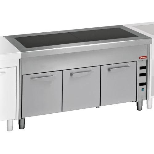 S80/VC15 | Elément vitro-céramique sur armoire chauffante 4x GN 1/1