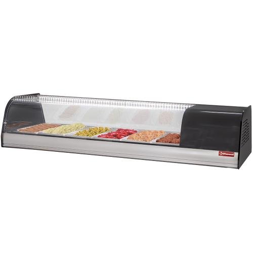 TR6-TP/R6 | Vitrine à tapas réfrigérée, 6x GN 1/3 - 40 mm (inclus)