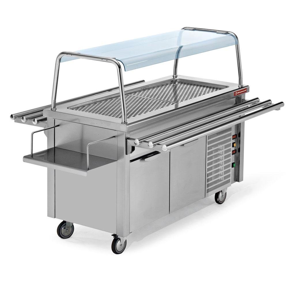 V215 | Etagère supérieure courbé superstructure "île centrale", en verre trempé