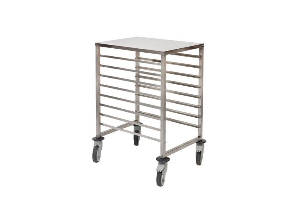 CRT-0301-000 | RVS REGAALWAGEN BAKERY - 600X400MM 8 NIVEAUS - TYPE T - IN: 400MM (ABS)