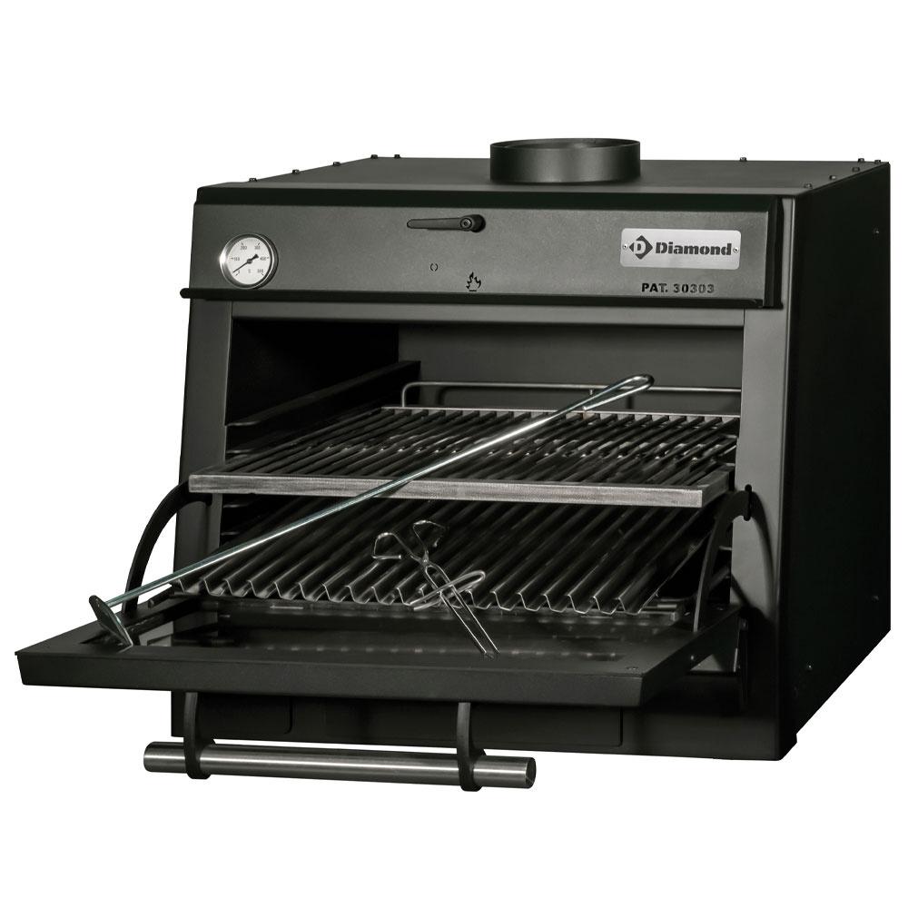 CBQ-060/BK | Four-BBQ à charbon, GN 1/1 (60 Kg/h)/Noir