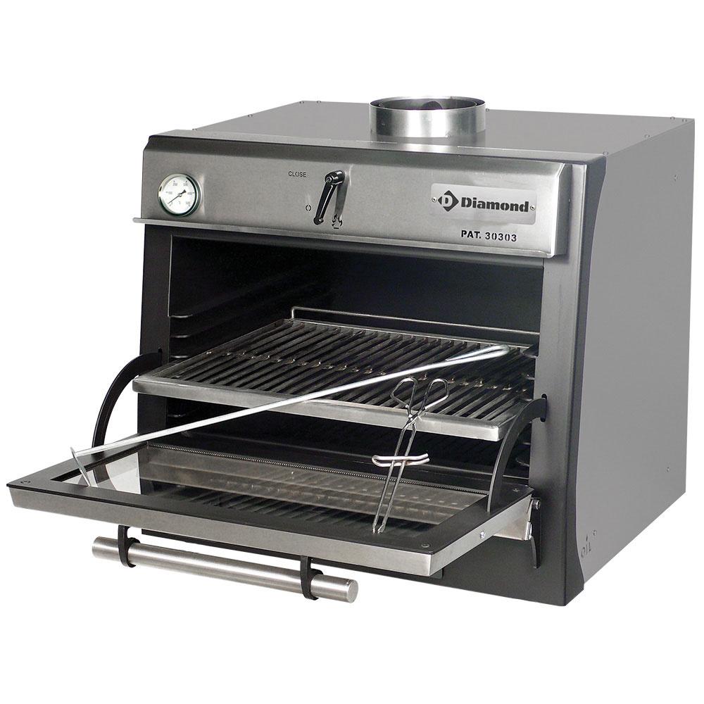 CBQ-060/SS | Houtskooloven-BBQ, GN 1/1 (60 Kg/h)/Roestvrij staal
