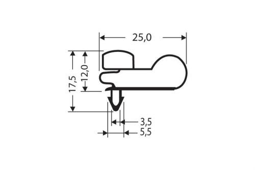 JPC-0060-010 | INDRUKPROFIEL 2,55MTR/LNG