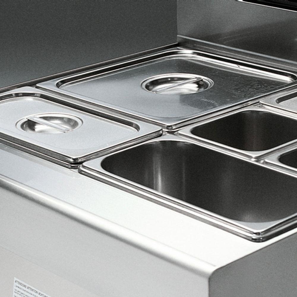 G22/BM8T-N | Bain-marie gaz, 8 GN 1/3 h150 mm -TOP-