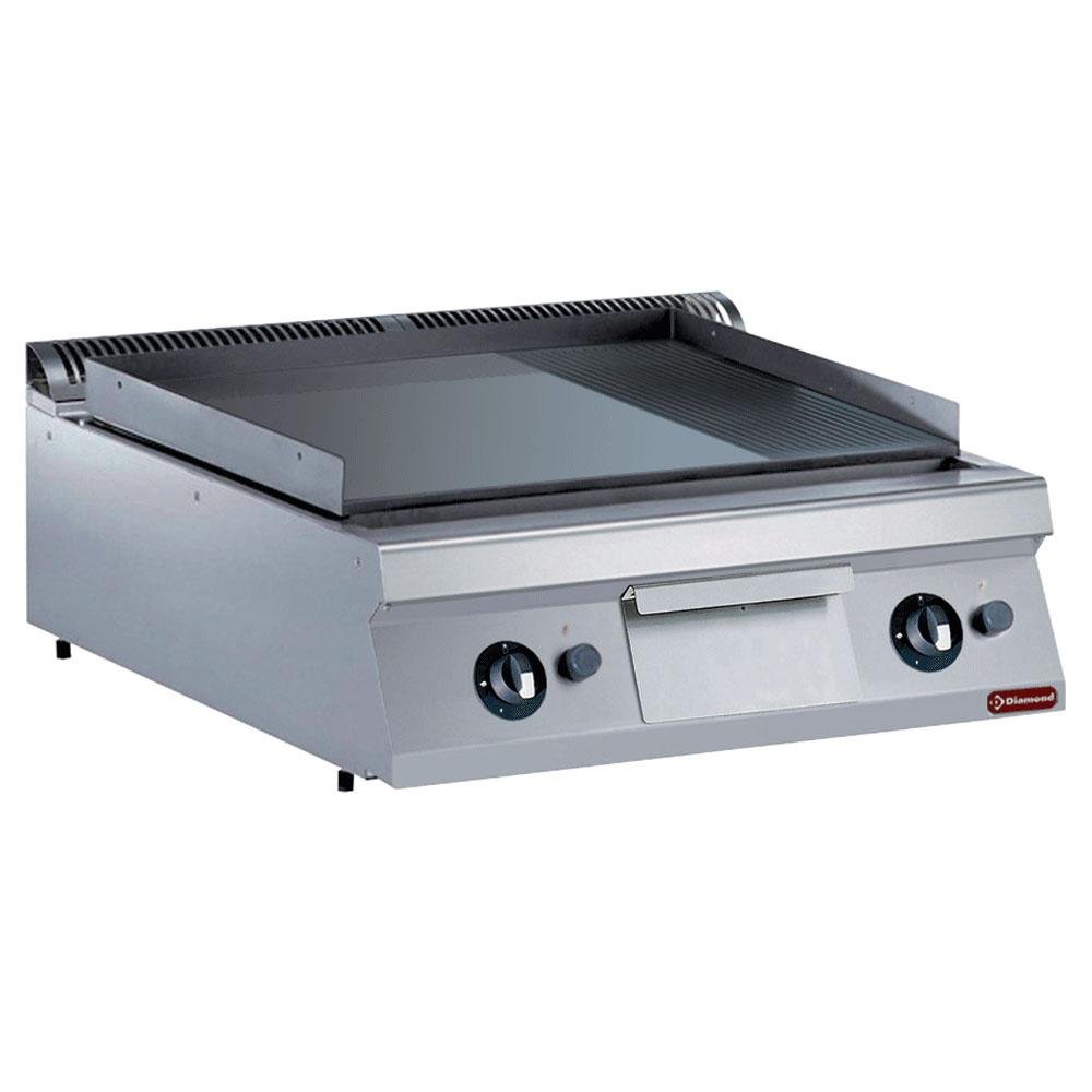 G22/PM8T-NE | Bakplaat op gas, 2/3 vlak en 1/3 geribd -TOP-