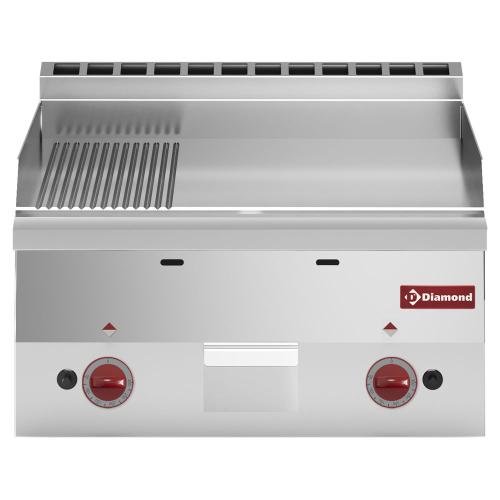 G60/PM6T-N | Bakplaat gas, 2/3 glad en 1/3 gegroefd -Top-