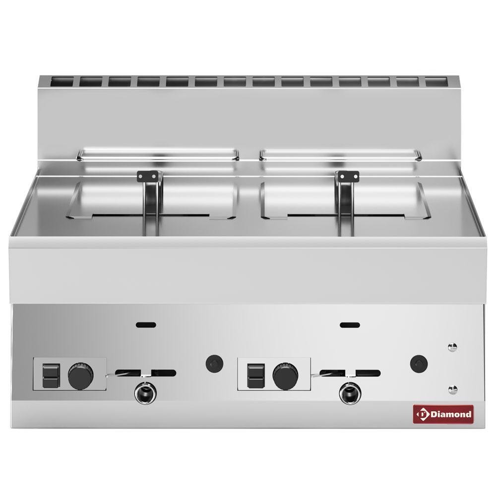 G65/F16-7T-N | Friteuse gaz 2 cuves 8 litres -Top-