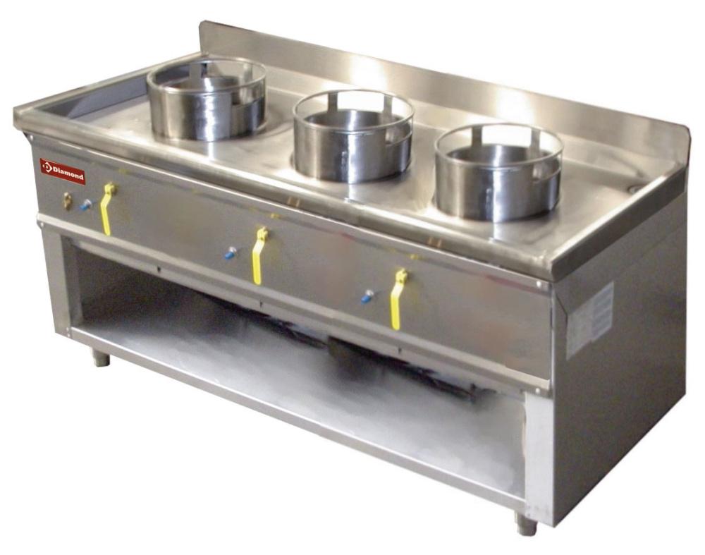 CHINA/3S | Fourneau wok 3 brûleurs