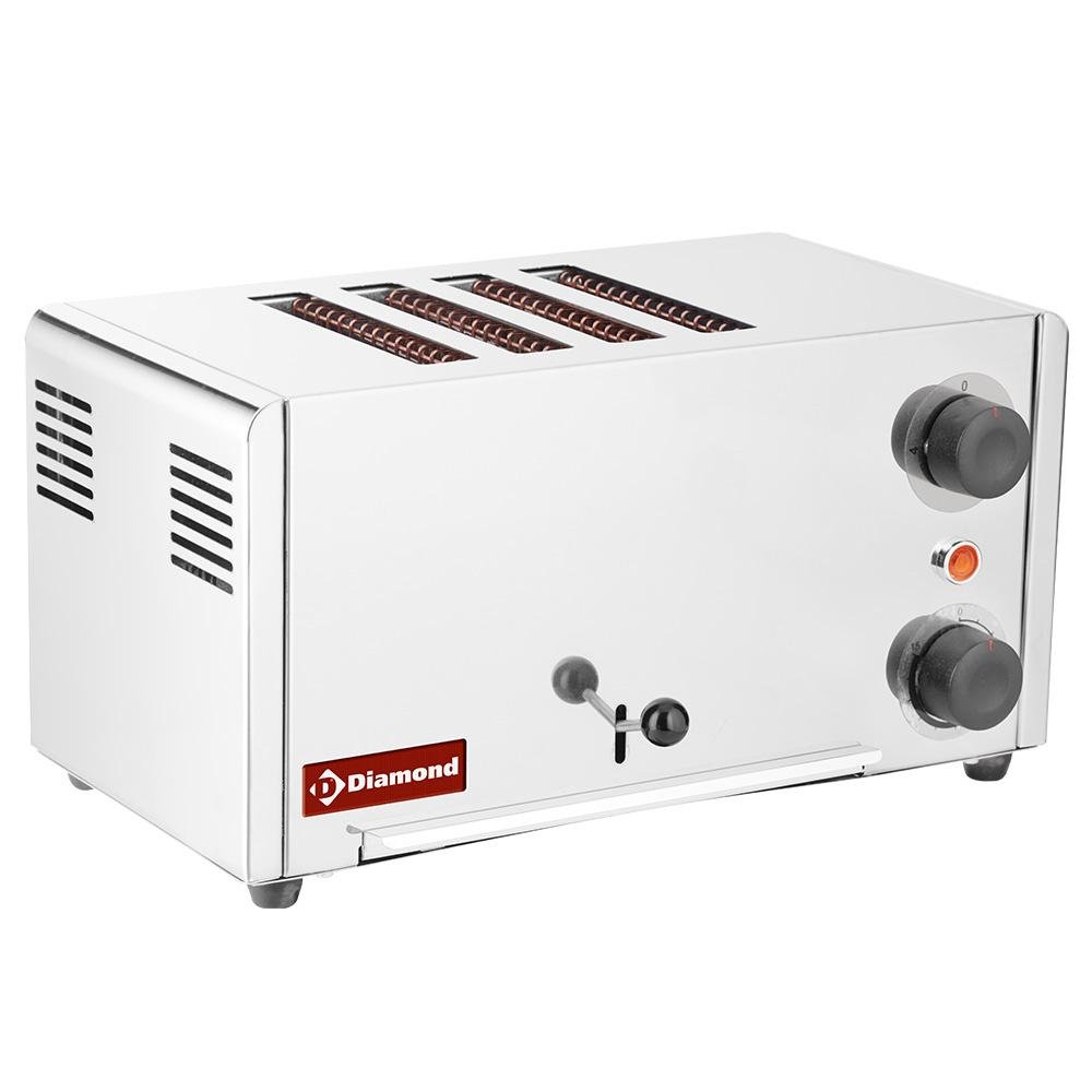 D4GP-XP | Toaster (grille-pain) électrique 4 tranches - Acier Inox