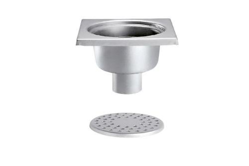 FMC-3101-000 | RVS VLOERAFVOERPUT 200X200MM VERTICALE AFVOER 63MM