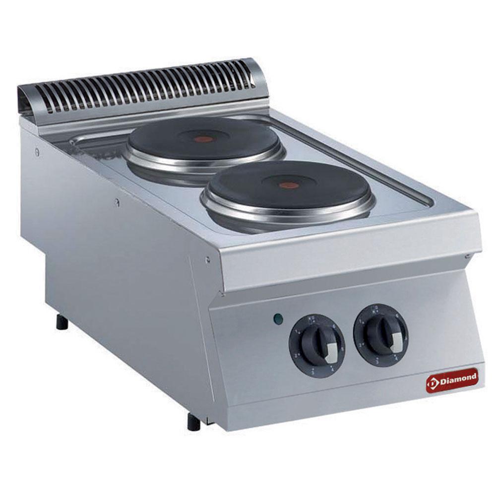 E17/2P4T-N | Cuisinière électrique, 2 plaques rondes -TOP-
