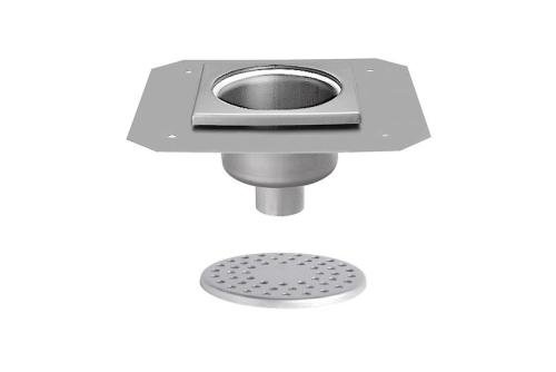 FMC-3125-000 | RVS VLOERAFVOERPUT 200X200MM TELESCOPISCHE AFVOER 63MM