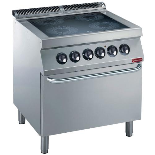 E17/4VCF8-N | Elektrisch fornuis 4 vitrokeramische platen, elektrische oven GN 2/1