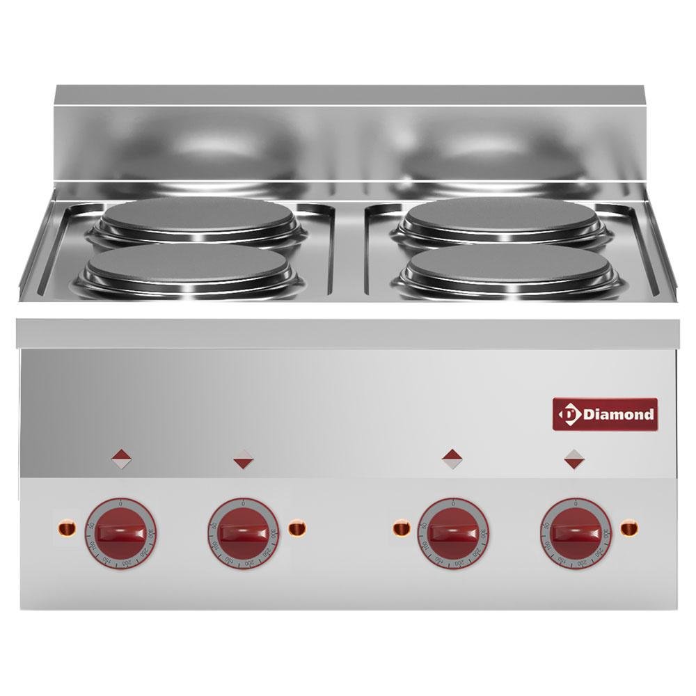 E60/4P6T-N | Elektrisch fornuis 4 kookplaten -Top-